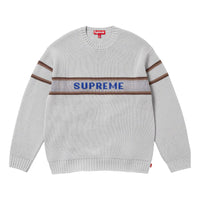 Supreme FW23 Week2 Chest Stripe Sweater 'Grey' SUP-FW23-057