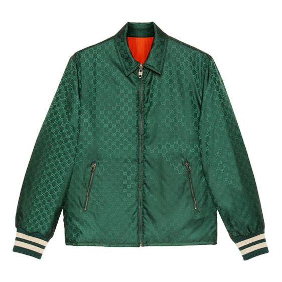 Gucci FW21 Reversible Nylon Jacquard Jacket Green 654831-ZAGVX-3283