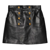 (WMNS) Gucci Leather Skirt 'Black' 746790-XN336-1000