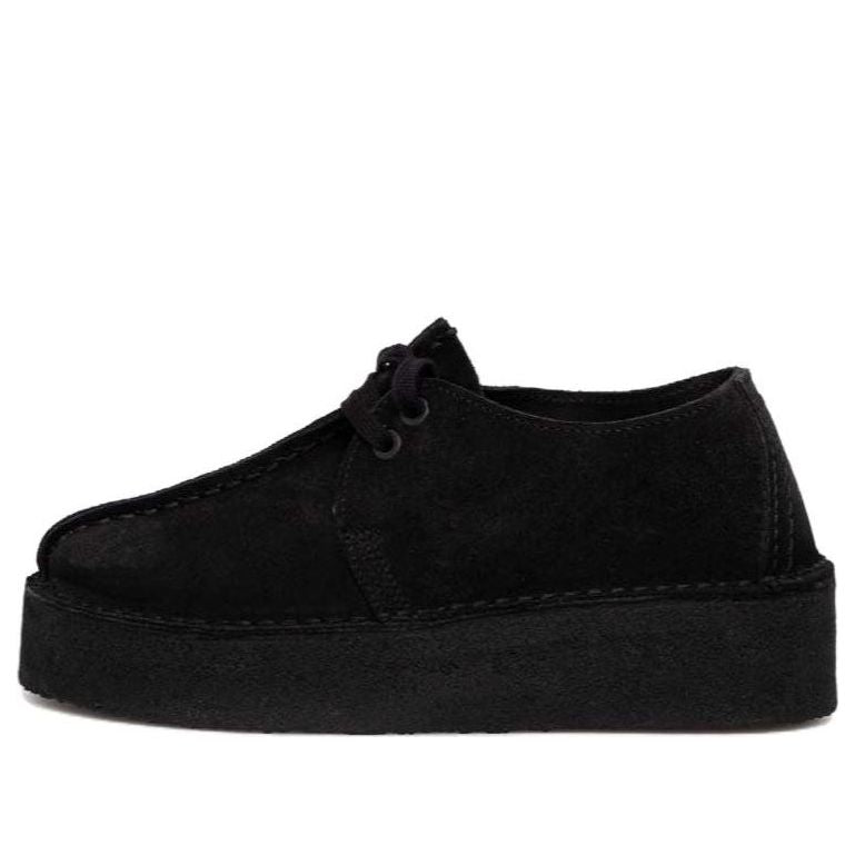 (WMNS) Clarks Trek Wedge 'Black Suede' 26174019