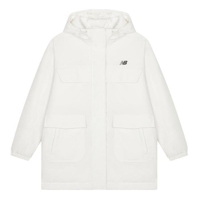 (WMNS) New Balance Winter Warm Hooded Down Jacket 'White' AWJ33332-CIC