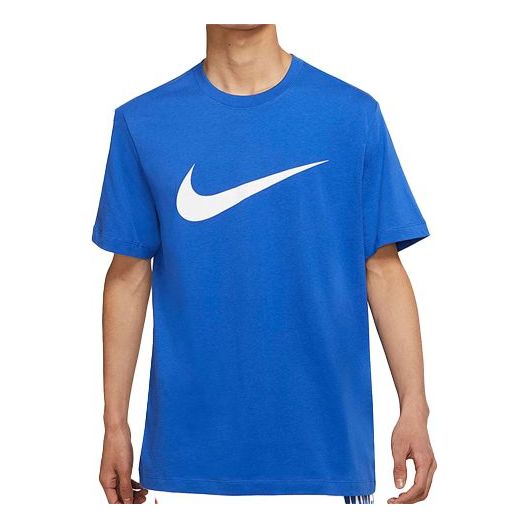 Men's Nike Logo Printing Round Neck Pullover Short Sleeve Blue T-Shirt BV0628-480
