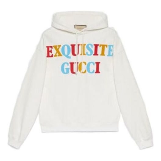 Gucci Exquisite Logo Hooded Sweatshirt 'White' 700120-XJEXD-9095