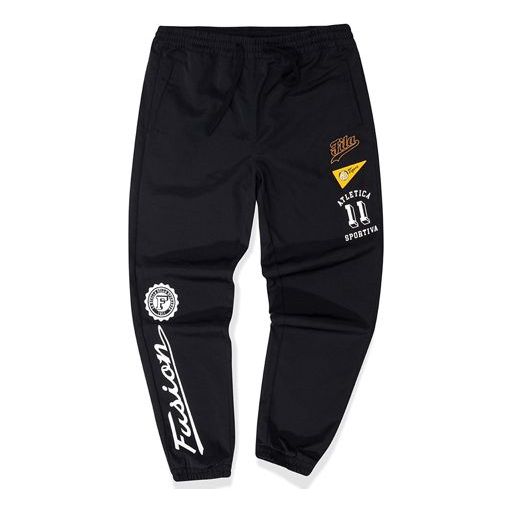 (WMNS) FILA FUSION Logo Alphabet Printing Woven Sports Pants Black T11W035802F-BK