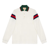 Gucci Cotton Jersey Polo Shirt With Web 'White' 715268-XJETR-9088