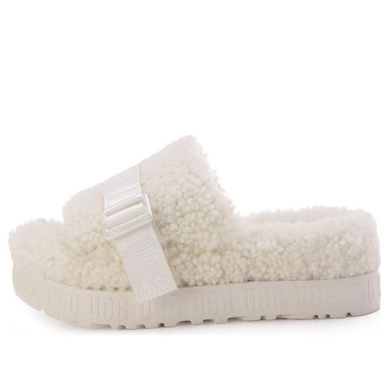 (WMNS) UGG Fluffita White Slippers 1113475-WHT