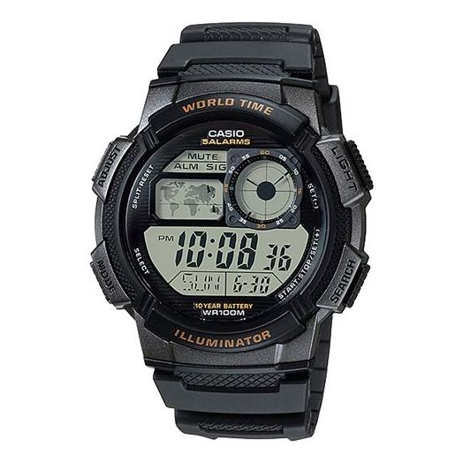 CASIO G Shock Quartz Sports Waterproof Mens Black Digital AE-1000W-1A