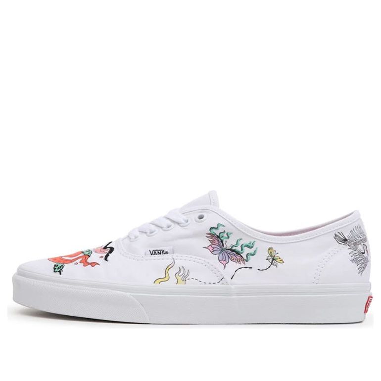 Vans Authentic Classic Casual Skateboarding Shoes Unisex White Chinese Style Printing 'White Pink Black' VN0A5KRDAT3