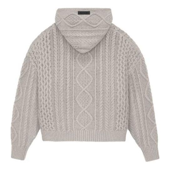Fear of God Essentials FW23 Cable Knit Hoodie 'Silver Cloud' 192BT234392F