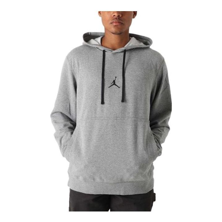 Men's Air Jordan Dri-Fit Air Solid Color Logo Printing Hooded Long Sleeves Gray DA9860-091