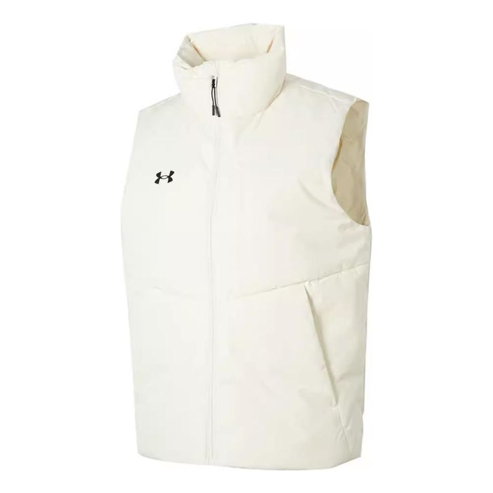 Under Armour Solid Color Stand-Up Collar Sports Down Vest 'White Black' 23600803-101