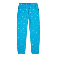 Men's Nike NRG Swoosh Logo Full Print Straight Sports Pants/Trousers/Joggers Blue CJ8905-487