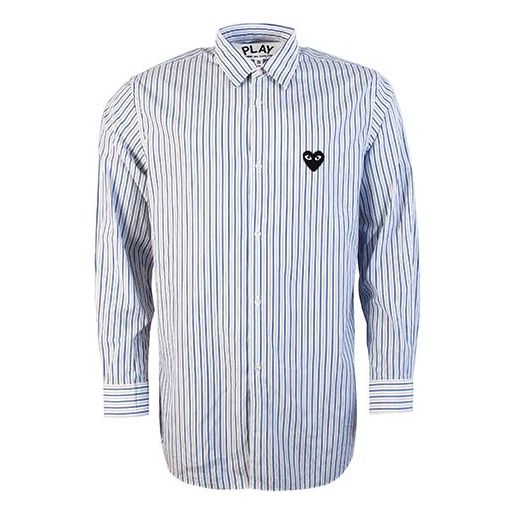 COMME des GARCONS PLAY Striped Shirt Black Emblem 'Blue' AZ-B006-051-1