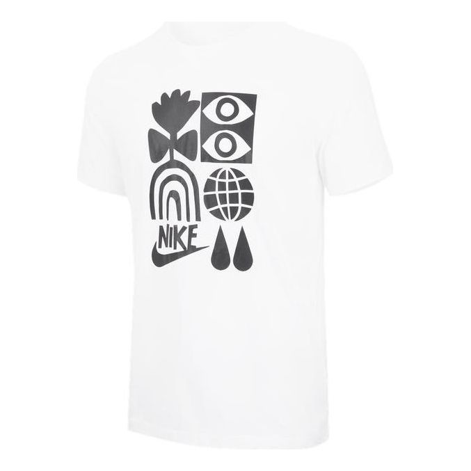 Nike HBR Open Logo T-shirt 'White Black' DR7814-100