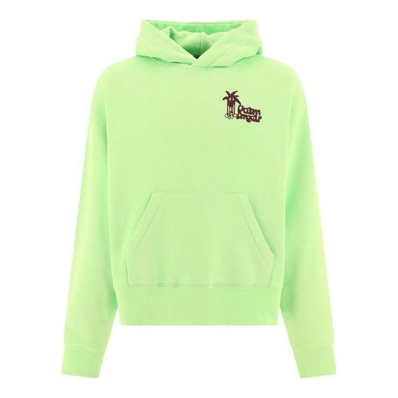 Palm Angels Douby Logo Printed Cotton Hoodie 'Bright Green' PMBB058E23FLE0035037