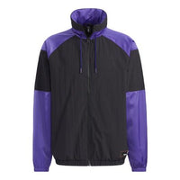 adidas neo M Ss Feb Wl Wb Contrasting Colors Sports Stand Collar Windproof Jacket Black GP4809