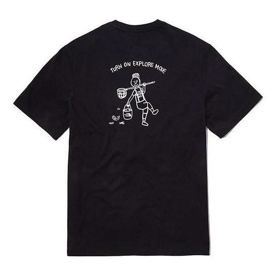 THE NORTH FACE Graffiti Character Small Logo Short Sleeve Couple Style Black NT7UL09A