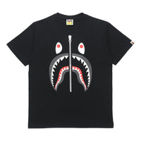 A Bathing Ape Half Zip Shark Tee 'Black' 1E30-110-006