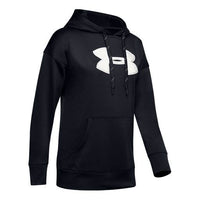 (WMNS) Under Armour Fleece Chenille Logo Hoodie 'Black White' 1348246-002