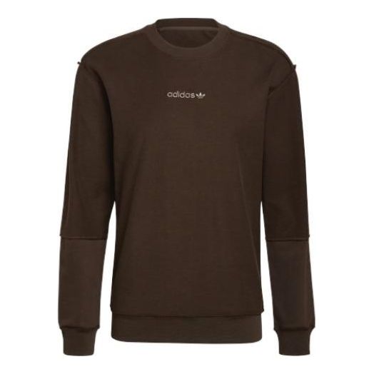 Men's adidas originals Sports Round Neck Pullover Brown HP0437