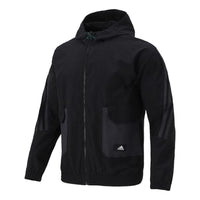 adidas M Fi Wv Bst Fz Sports hooded Logo Jacket Black H65370