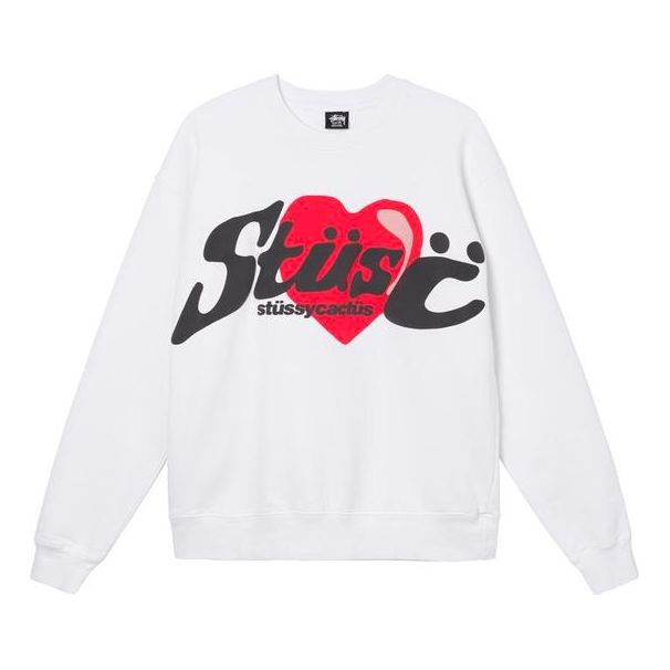Stussy x CPFM Crossover Heart Love Pattern Alphabet Long Sleeves Unisex White 3913700