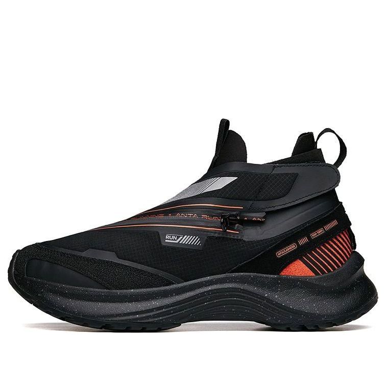 ANTA Running Series Sneakers Leather 'Black Orange Silver' 112045529-3