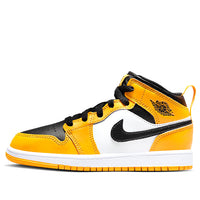 (PS) Air Jordan 1 Mid 'Reverse Yellow Toe' 640734-701