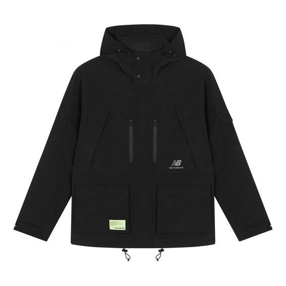 New Balance Men's New Balance Multiple Pockets Woven Hooded Jacket Black AMJ21356-BK