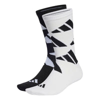 adidas AEROREADY Crew Logo Brand Love Socks 2 Pairs 'Black White' HT3462