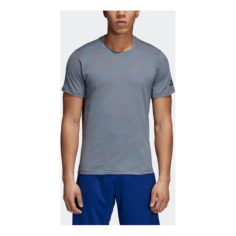 Men's adidas Camouflage Sports Gym Round Neck Short Sleeve Green Grey T-Shirt CZ5442
