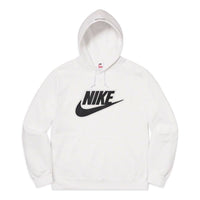 Nike x Supreme Leather Appliqu Hoodie 'White Black' CK6225-100