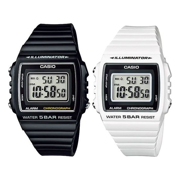 Casio Retro Stylish Digital Watch 'Black White' W-215H-1AJH&W-215H-7AJH