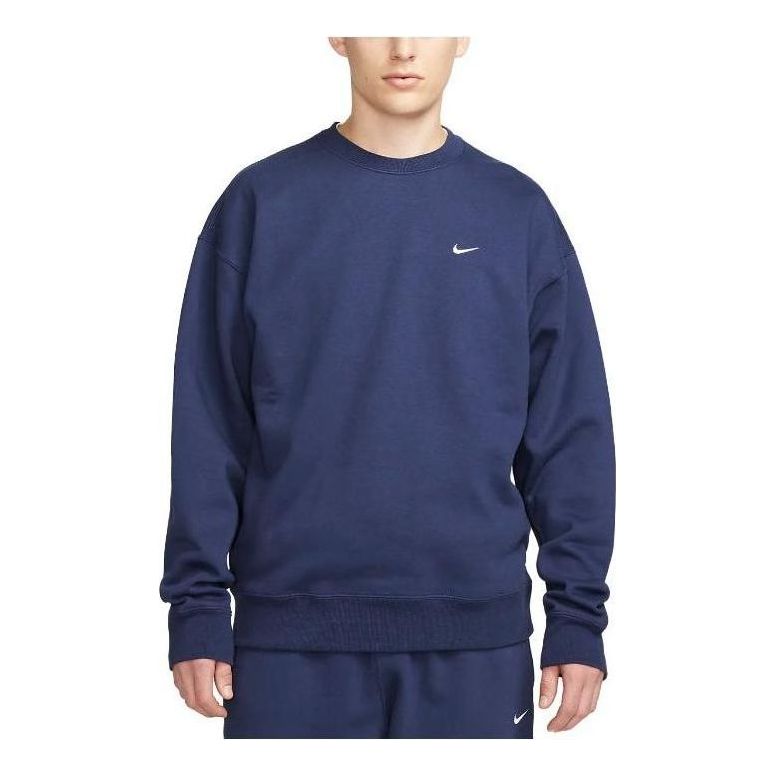 Nike Solo Swoosh Fleece Crewneck Sweatshirt 'Blue' DX1361-410