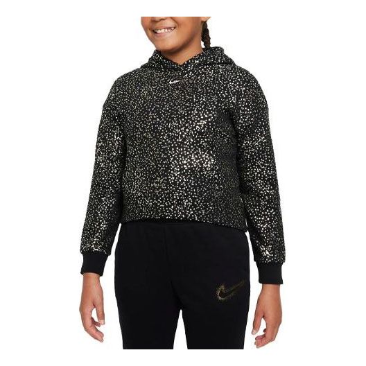 (GS) Nike Sportswear Printed Fleece Hoodie 'Black' DV3226-010