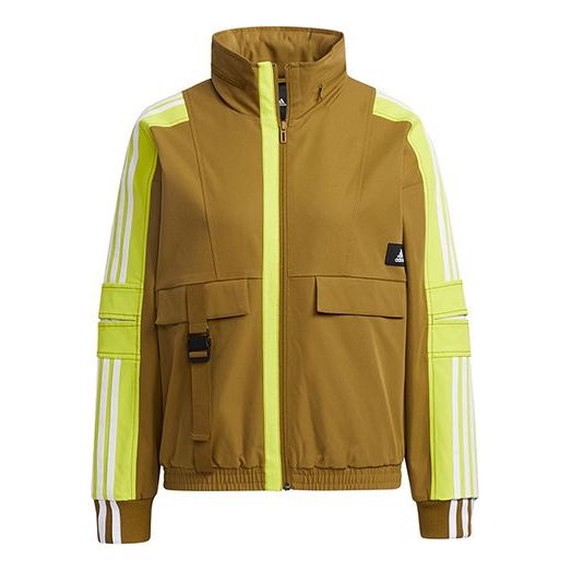 (WMNS) adidas Str Jkt Warm Training Sports Storage Simple Hooded Fleece Lined Jacket Yellow GP0623