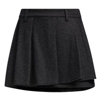 (WMNS) adidas Wool Blended Front Pleated Skirt Asia Sizing 'Black' HZ6099