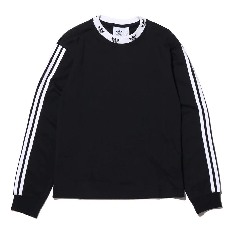 adidas originals Trefoil Rib Ls Tee Logo Swarshirt Black FM1506