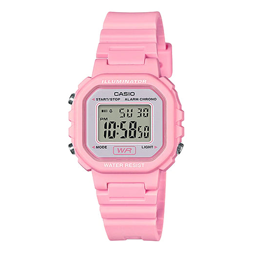 CASIO Minimalistic Temperament Small Cube Waterproof Led Lights Resin Strap Waterproof Watch Pink Digital LA-20WH-4A1