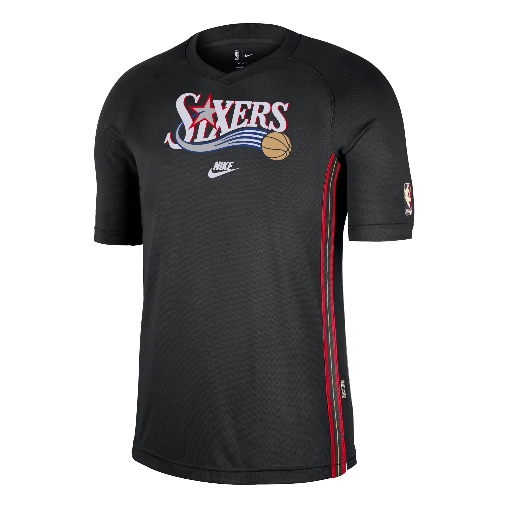 Nike Philadelphia 76ers 2025/26 Hardwood Classics NBA Dri-FIT T-Shirt 'Black' HQ6399-010