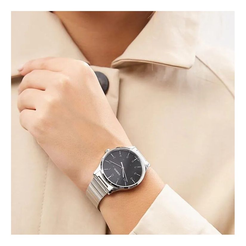 CASIO Quartz Stainless Steel Strap Silver Analog LTP-E140DD-1BEF2021