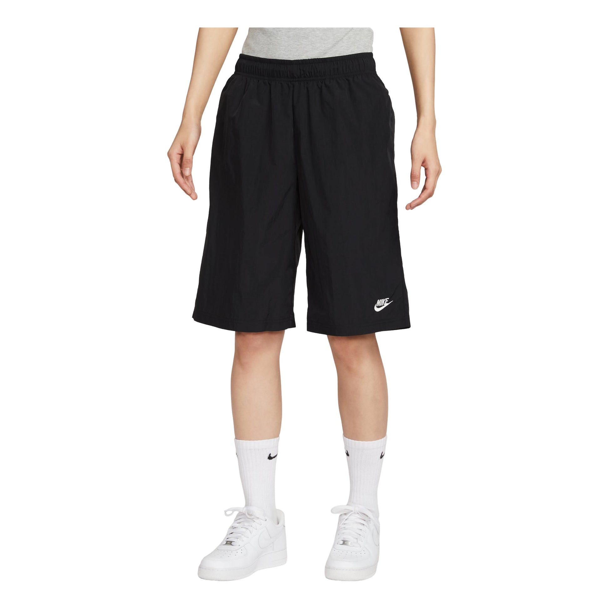 (WMNS) Nike Sportswear Mid-Rise Loose Knee-Length Shorts 'Black Sail' IH8465-010