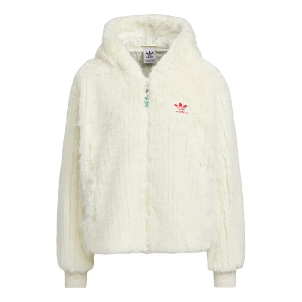 (WMNS) adidas Originals X Feifei Ruan CNY FUR Jackets Asia Sizing 'White' IX4225