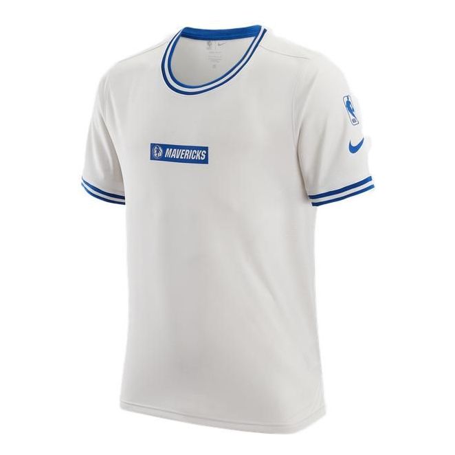 Men's Nike Alphabet Stripe Printing Round Neck Short Sleeve White T-Shirt DR2266-030