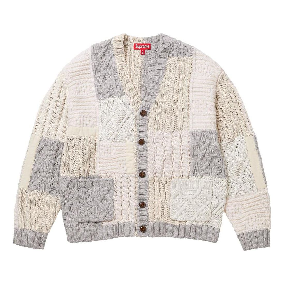 Supreme FW23 Week3 Patchwork Cable Knit Cardigan 'Beige' SUP-FW23-072