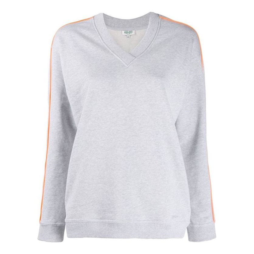 (WMNS) KENZO Back Logo V neck Sports Hoodie White F952SW774952-93