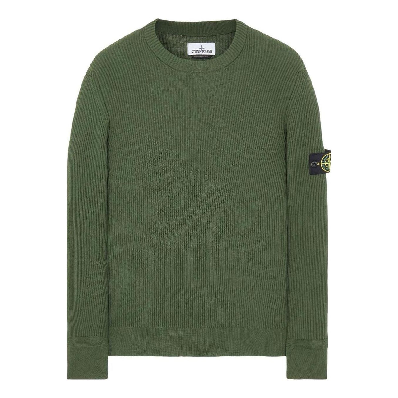 STONE ISLAND Ribbed Knitted Crewneck Sweater 'Military Green' 7915553C2-V0058