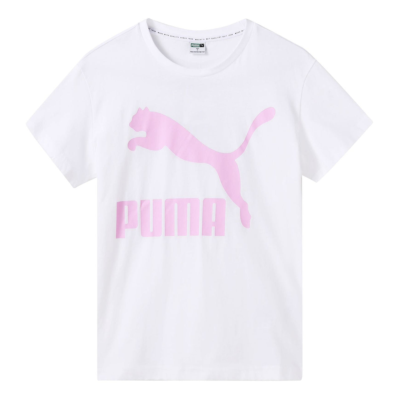 (WMNS) PUMA Large Logo Printing Loose Short Sleeve White 579406-02