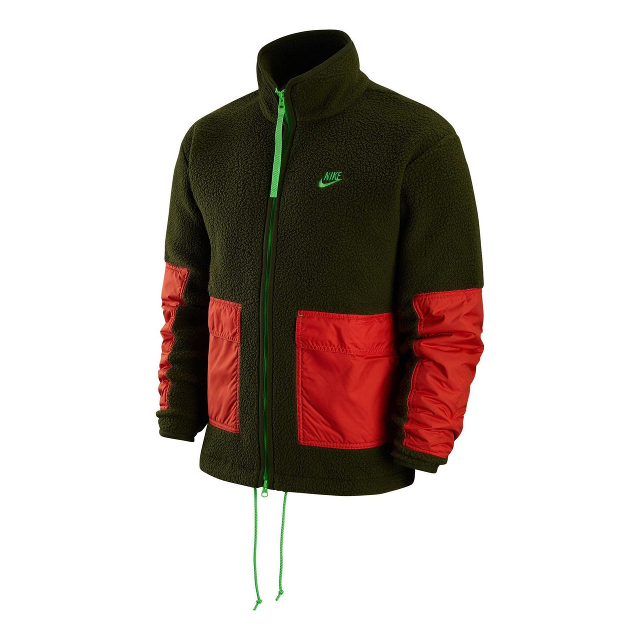 Nike fleece zipped hooded jacket 'Green Red' DV8183-326