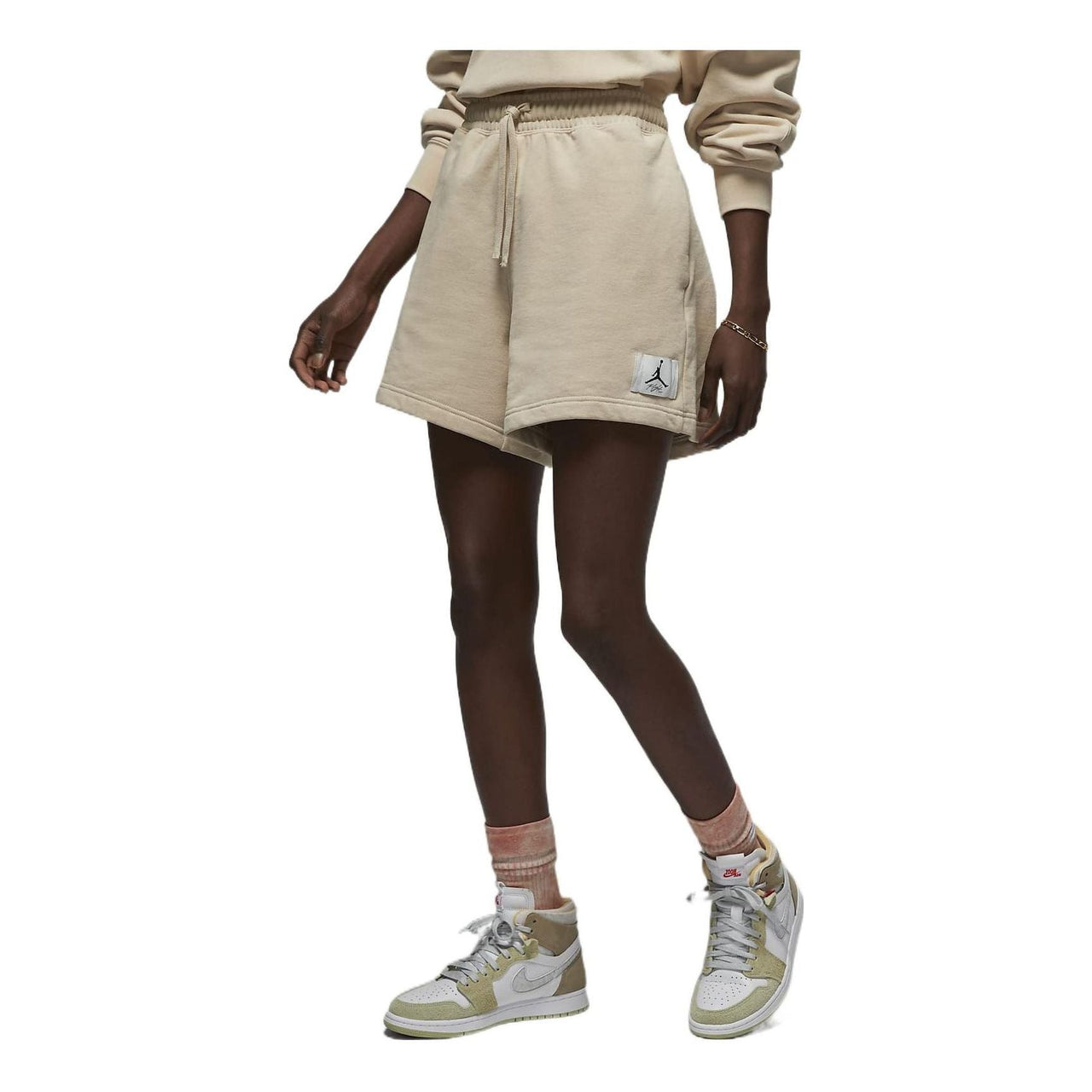 (WMNS) Air Jordan Essential Fleece Shorts 'Tan' DM3242-126